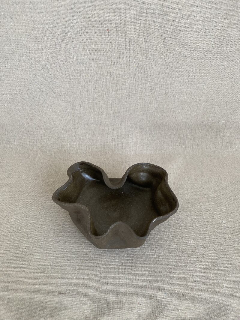 Wavy Clay Decorative Bowl Brown 6 3/4 X 2 3/8